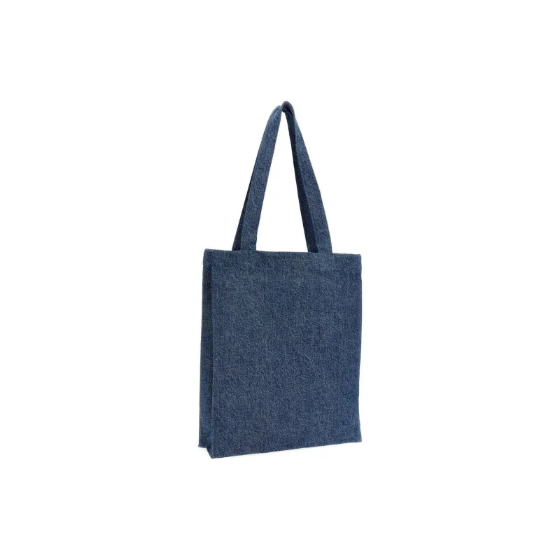 A.P.C Logo Printed Denim Shopping Bag-3