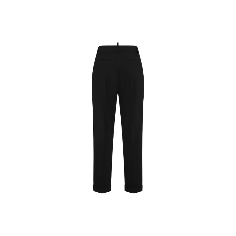 DSQUARED 2 High waisted Cotton Straight leg Trousers-1