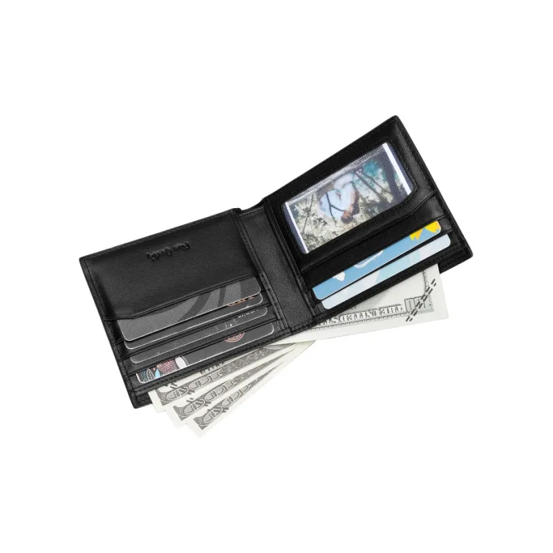 PIERRE CARDIN Top Grain Cow Leather Card Holder, Wallet Regular Men's Black-3