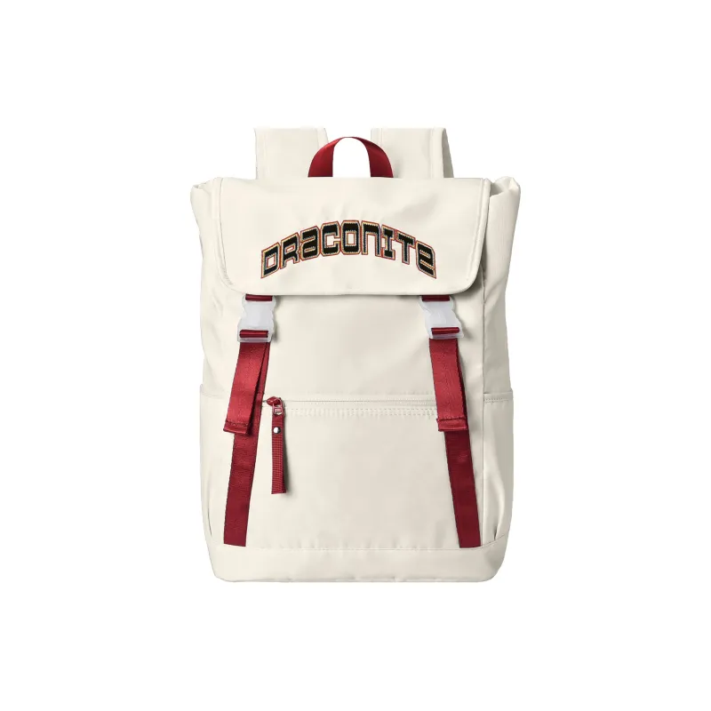 DRACONITE Polyester Student Backpack Regular Unisex Red White Color Blocking-0
