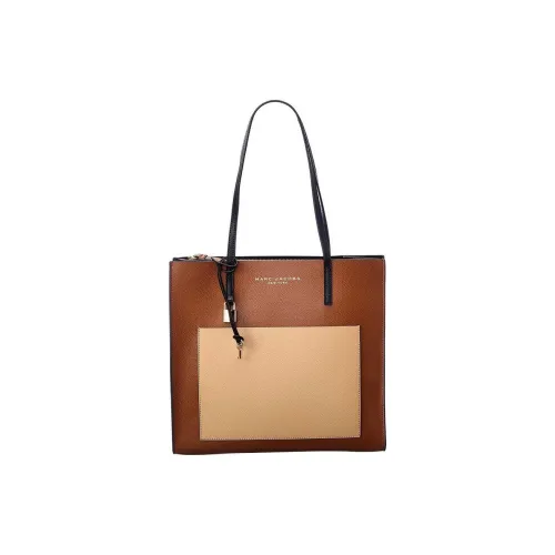 MARC JACOBS PVC With Leather duffle tote Bag Shopping Bag Shoulder Bag Handbag Large Size Unisex Beige & Brown