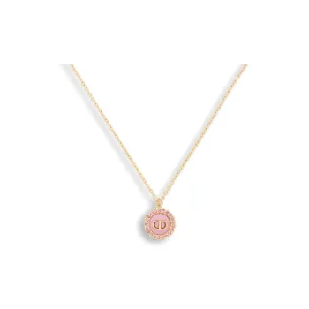 DIOR Crystal, Glass, Metal Necklaces Women's Gold