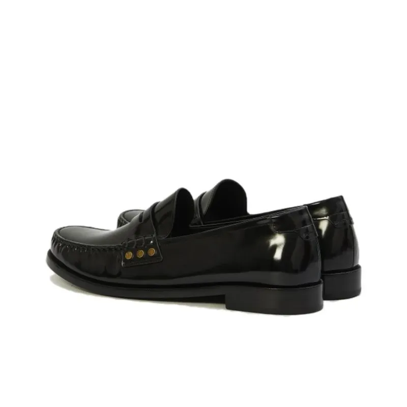 SAINT LAURENT Almond toe Leather Loafers-3