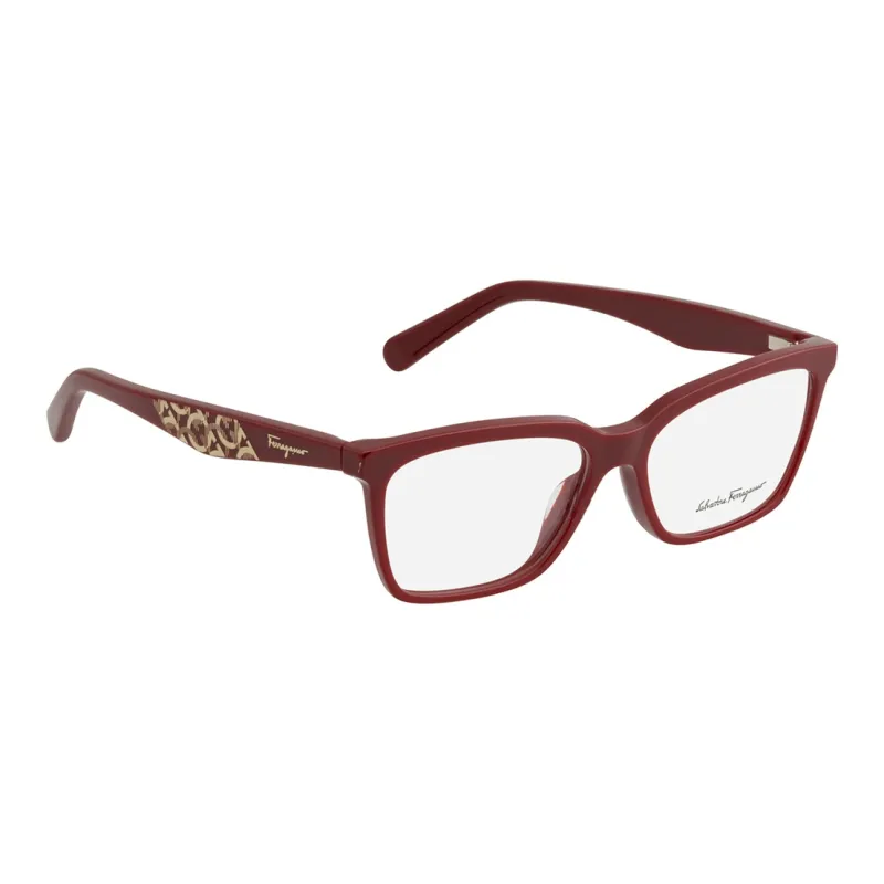 FERRAGAMO Plastic Irregular Shape Eyeglass Frames Women's Red-1