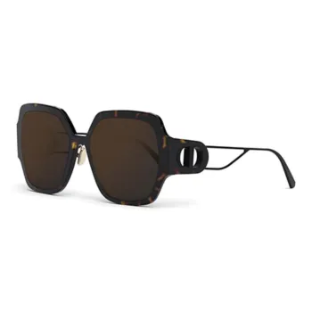 DIOR Acetate Metal Irregular Shape Sunglasses Women's Tortoiseshell