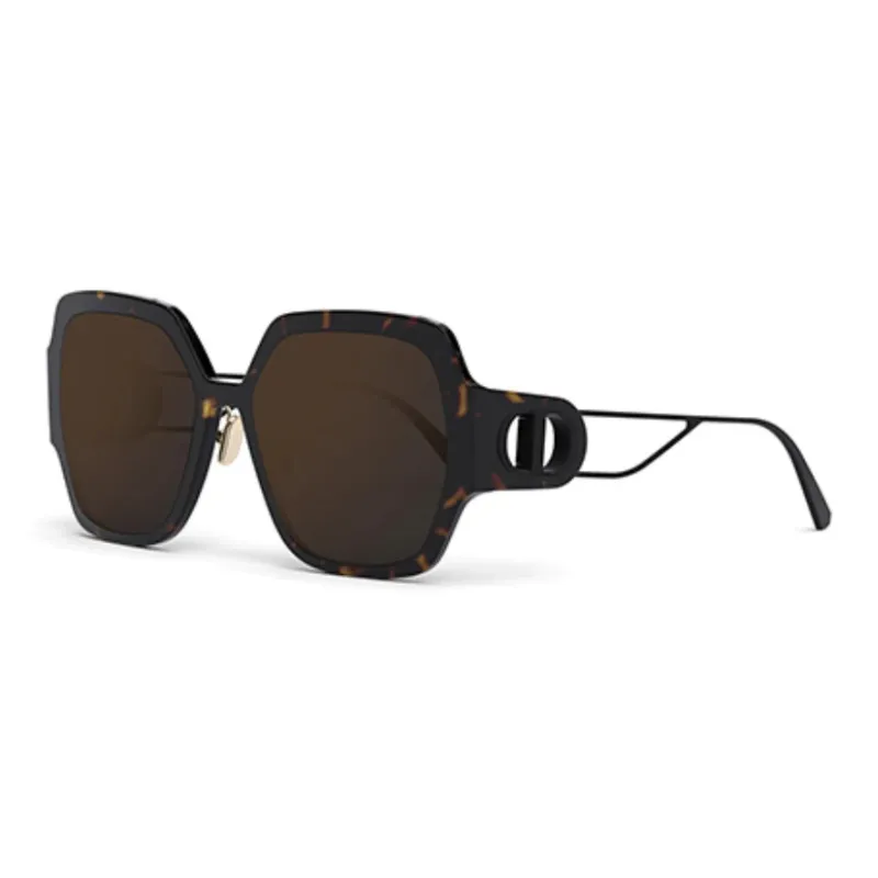 DIOR Acetate Metal Irregular Shape Sunglasses Women's Tortoiseshell-0