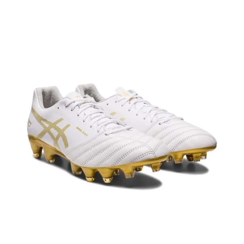 Asics DS LIGHT X FLY PRO Durable Breathable Soccer Shoes Unisex White Gold-2