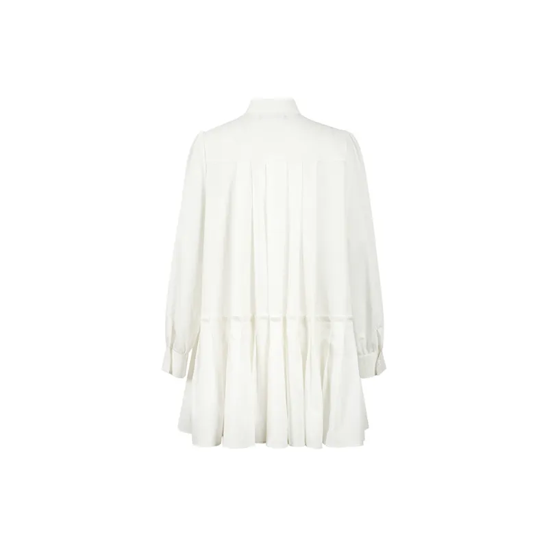 Valeria Obbaco Long Sleeved Shirt Dress Women's White-1