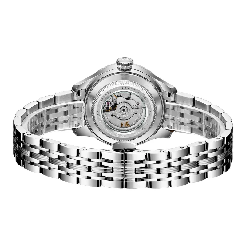 SHANGHAI National Automatic Mechanical Movement Steel Strap Watch Unisex White Dial-27