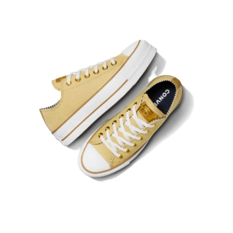 Converse Chuck Taylor All Star Slip Resistant Low Top Canvas Shoes Women's Yellow-3