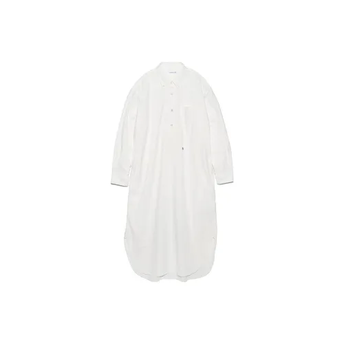 Nanamica 2024 Autumn/Winter Collection Long-Sleeved Dresses Women's White