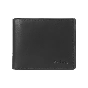 PIERRE CARDIN Top Grain Cow Leather Card Holder, Wallet Men's Black