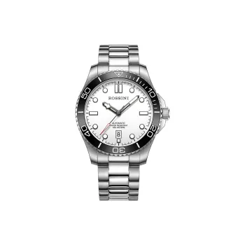 ROSSINI Voyager Collection Mechanical Movement Stainless Steel Strap Watch Men's Watches White Dial 5230163