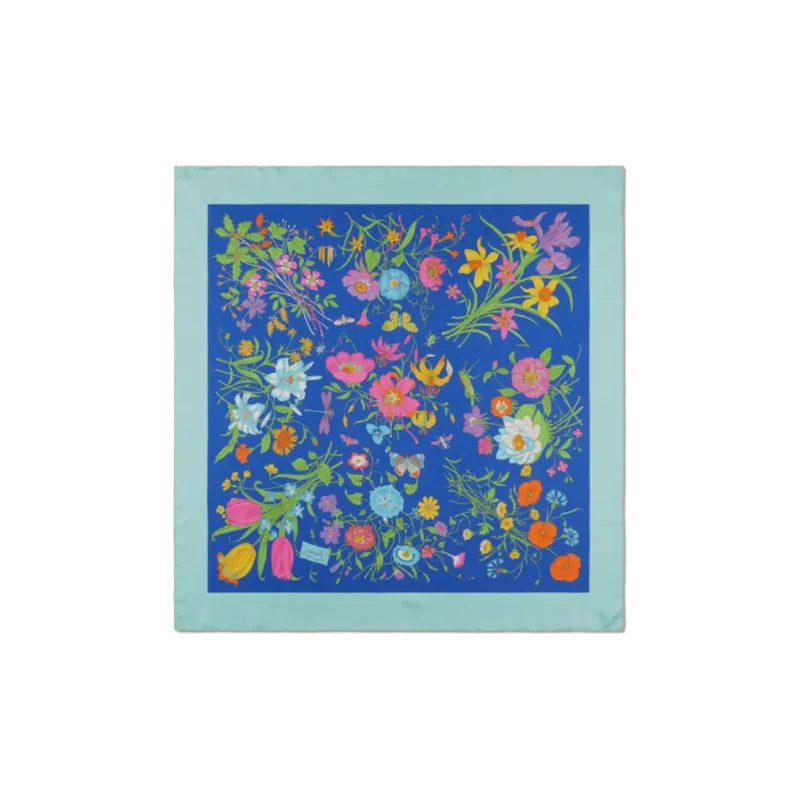 GUCCI Floral Printed Square Scarf-2