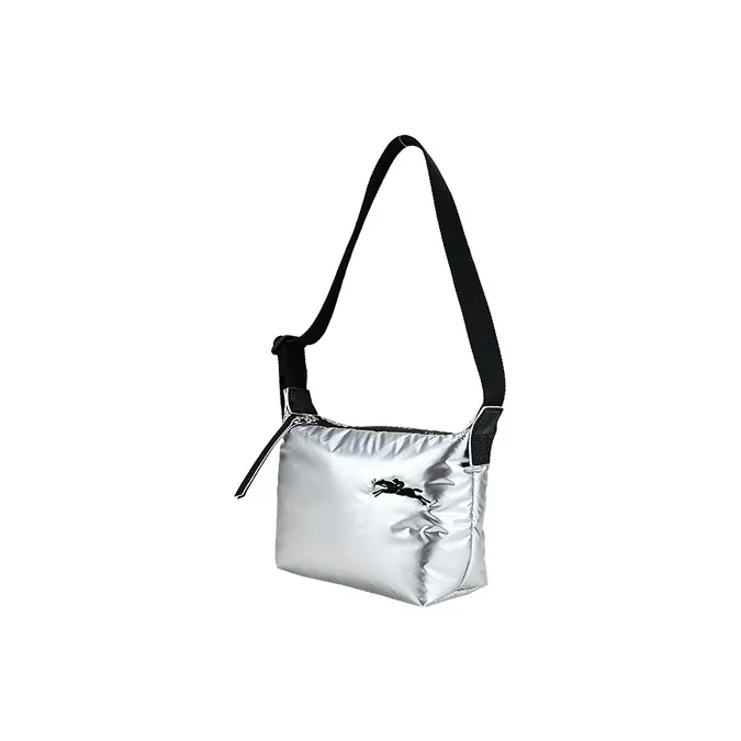 LONGCHAMP Le Pliage Alpin Leather Portable Crossbody Bag Women's Silver-2