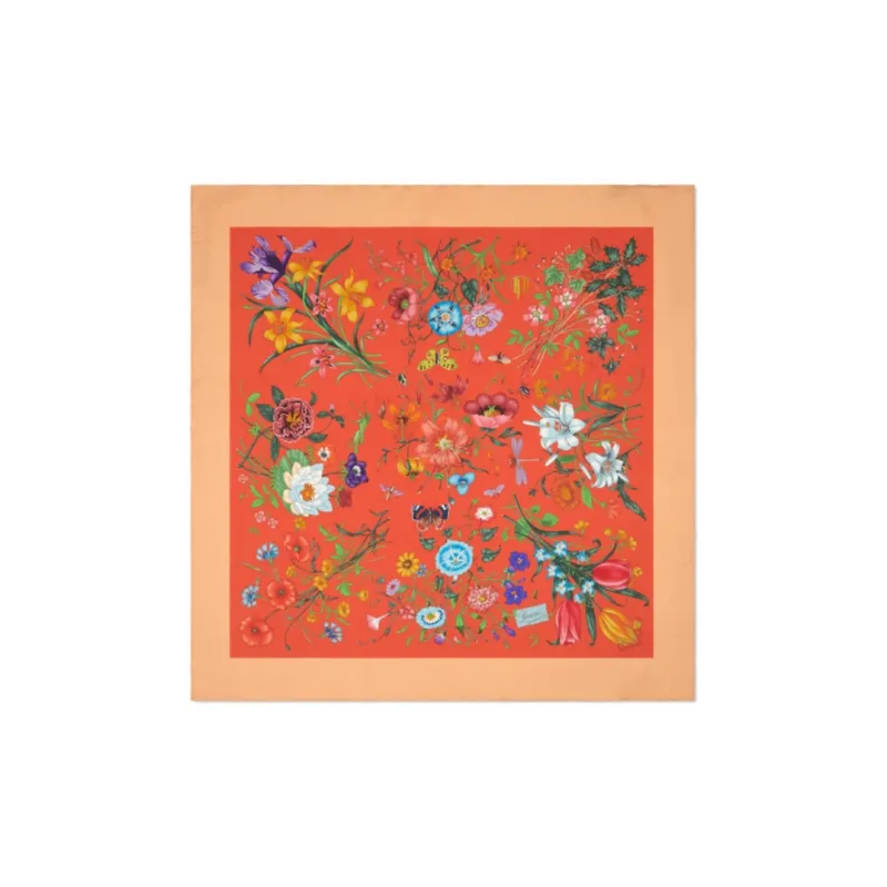 GUCCI Floral Printed Square Scarf-0