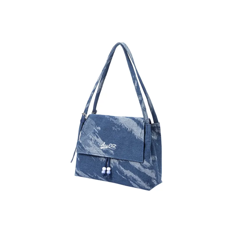 SEM/R PU And Fabric Crossbody Bag, Shoulder Bag Regular Women's Ecru/Denim Light Blue-7
