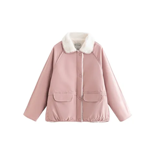 Initial language Puffer Jackets Women's Light Pink