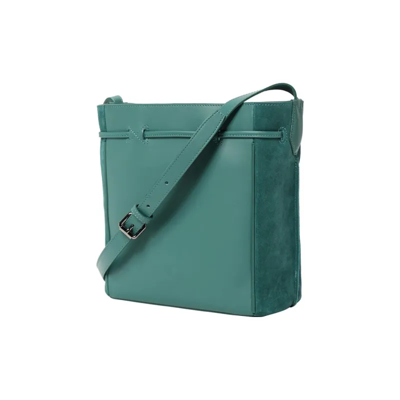 LONGCHAMP Genuine Leather Bucket One Shoulder Handbag Women's Green-1