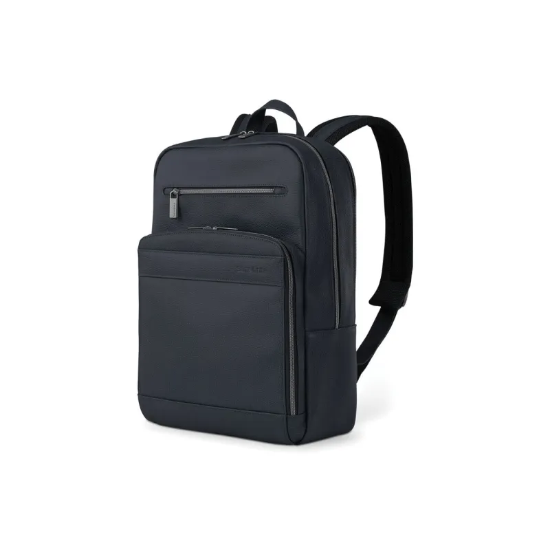 SAMSONITE Litchi Grain Leather Laptop Backpack Men's Marine-0
