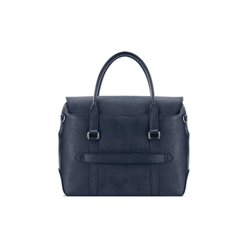 SAMSONITE Saffiano Leather Laptop Bag Shoulder Bag Crossbody Bag Handbag Women's Marine Blue-0