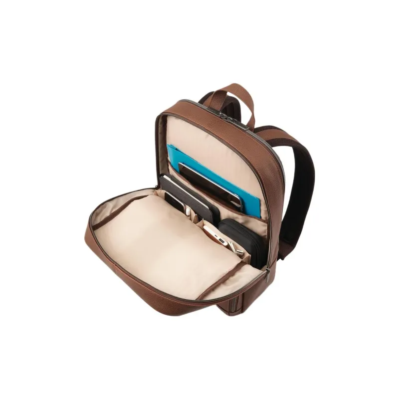 SAMSONITE Leather Laptop Backpack Men's Cognac-3