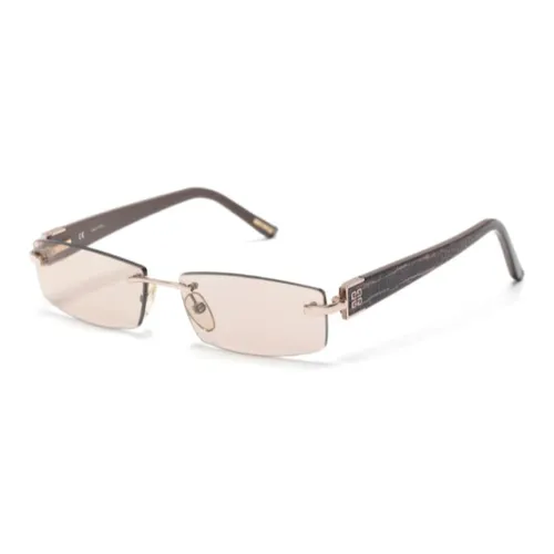 GIVENCHY Acetate Metal Acrylic Acetate Rectangular Sunglasses Women's Brown
