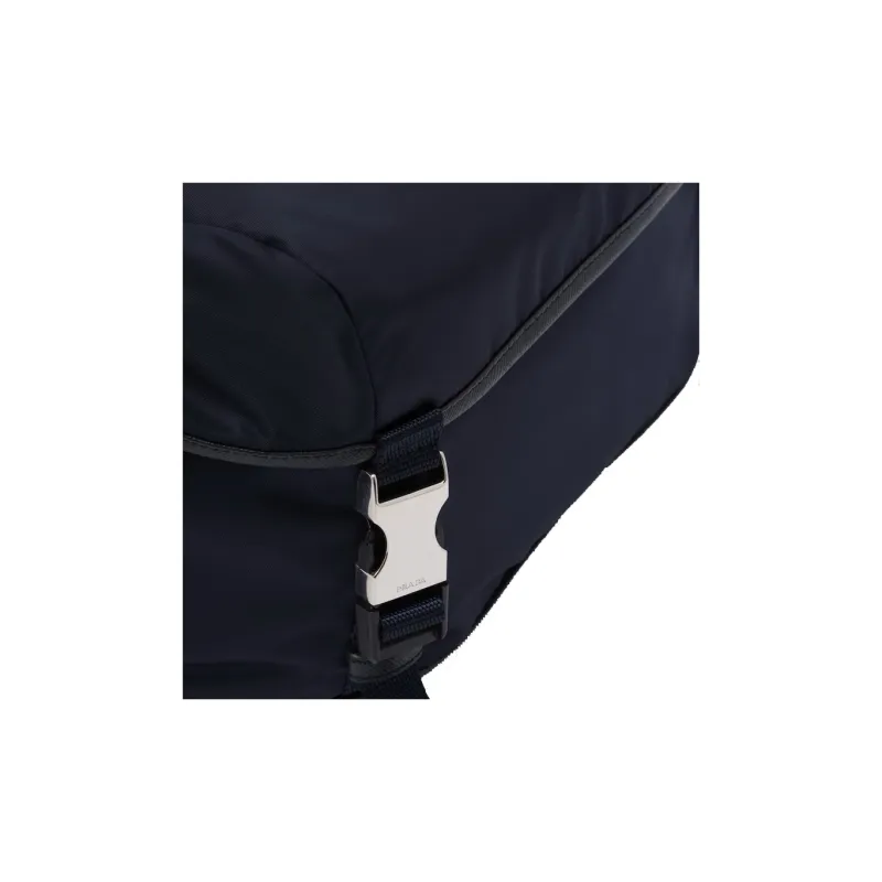 PRADA Recycled Nylon Fabric With Leather Crossbody Bag Shoulder Bag Men's Marine Blue-4