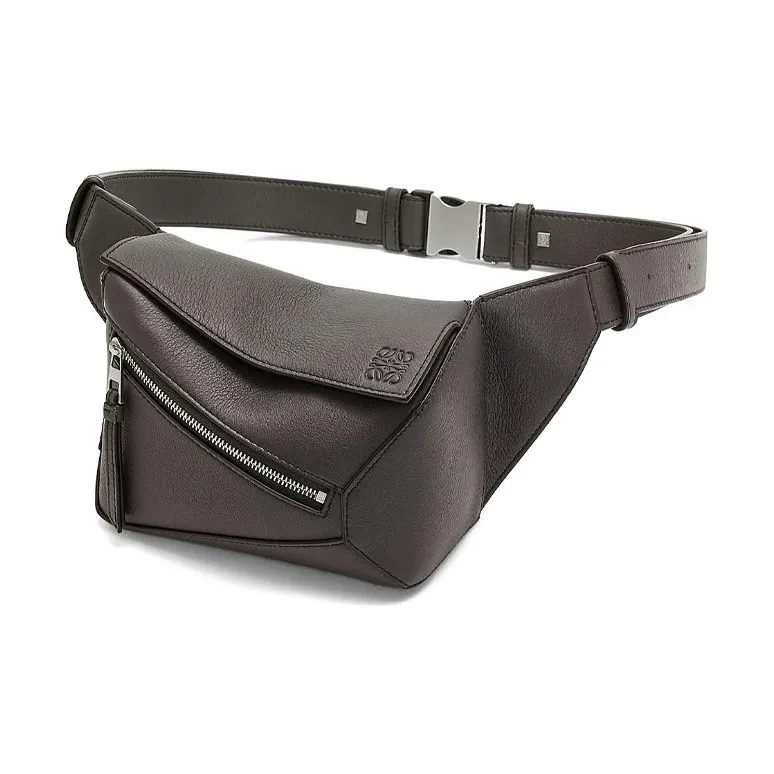 LOEWE Puzzle Classic Cow Leather Fanny Pack Mini Men's Dark Gray-1