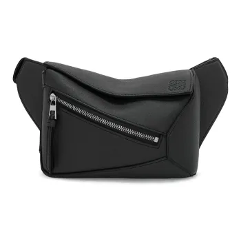 LOEWE Puzzle Cow Leather Fanny Pack Mini Men's Black