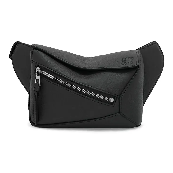 LOEWE Puzzle Cow Leather Fanny Pack Mini Men's Black-0
