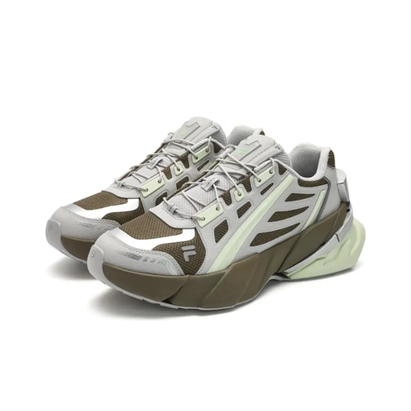 FILA FUSION TI 22 Cushioning Wear Resistant Low Top Casual Shoes Men's Green Gray-1