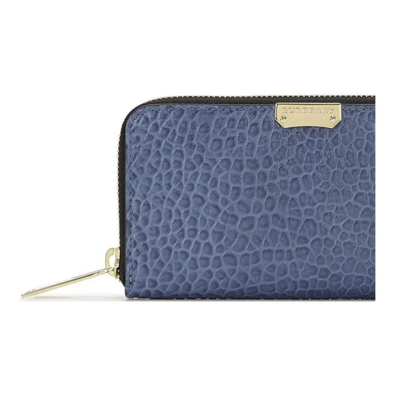 Burberry Leather Wallets Card Holders Women's Blue-4