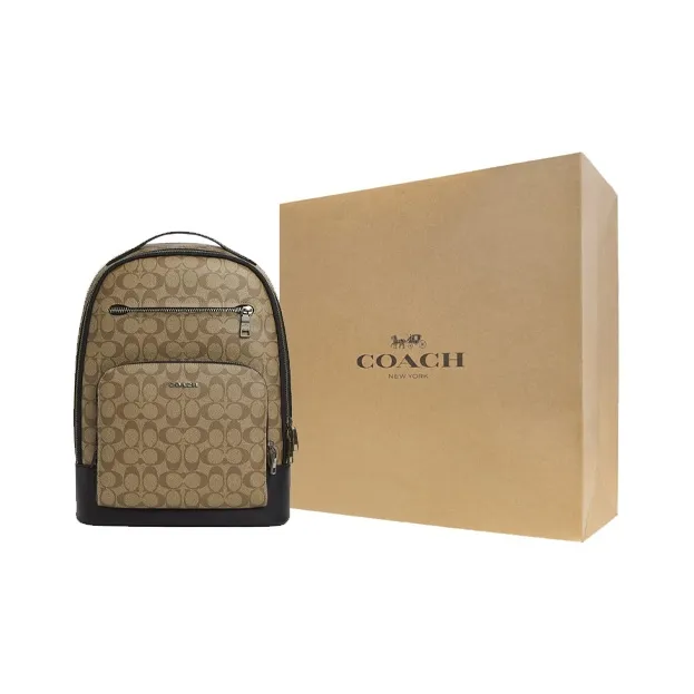 COACH ETHAN Coated Canvas With Calfskin Backpack Large Size Men's Khaki-6