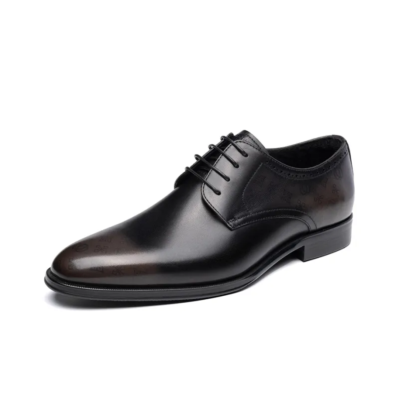 LAORENTOU Dress Shoes Men Low Top Black/Brown-8