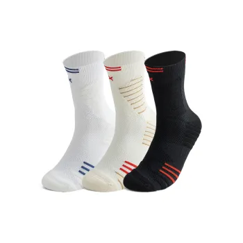 SHIWAJI Sports Basketball Socks Men's 3 Pack Solid Color