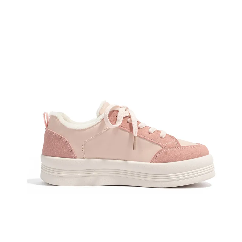 RENBEN Warm Height Increasing Low-Top Skateboard Shoes Women's-6