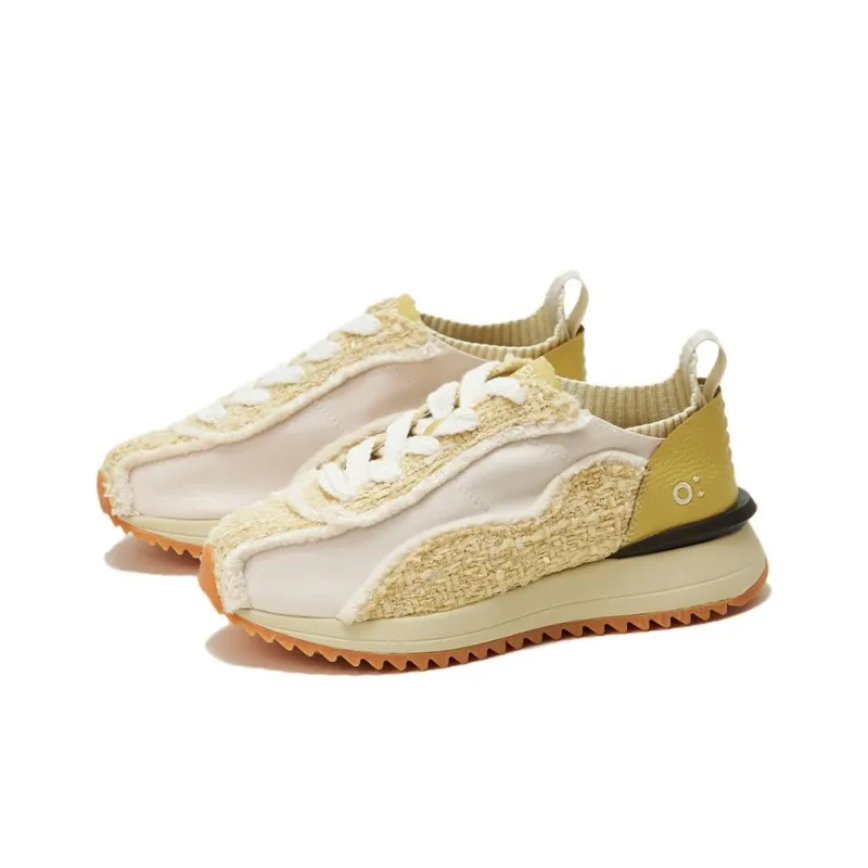 FAJO Height Increasing Low Top Casual Shoes Unisex Yellow-3