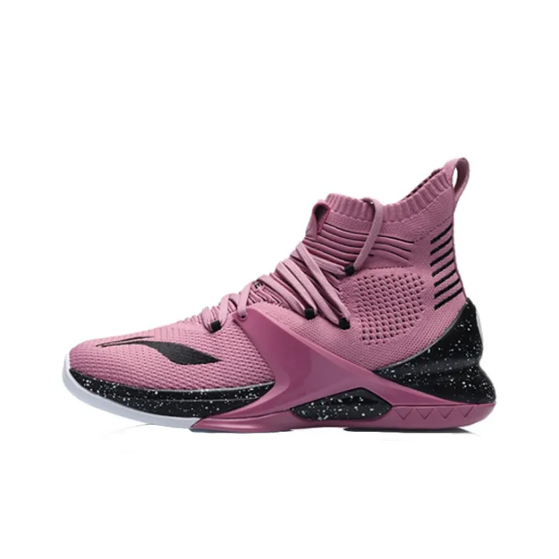 LiNing Blockade Cushioned Slip-Resistant Abrasion-Resistant High-Top Basketball Shoes Men's Red Black White-0