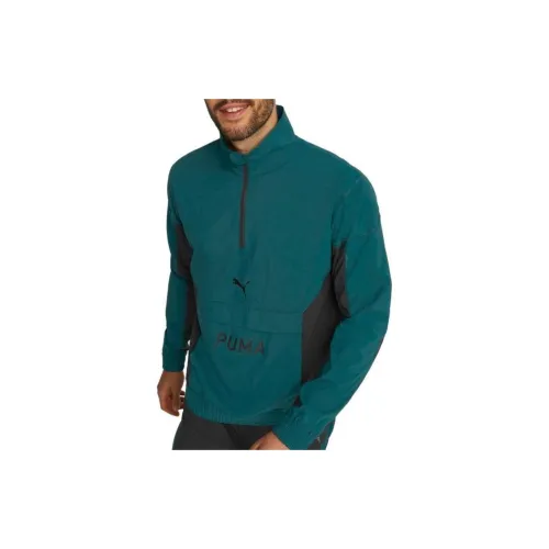 PUMA Slim Fit Braid Jackets Men Cyan Blue