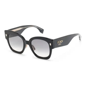 FENDI Acetate Irregular Shape Sunglasses Unisex Black