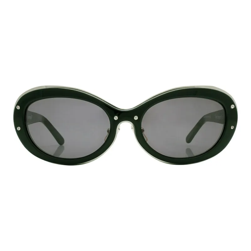 Yohji Yamamoto Acetate Irregular Shape Sunglasses Unisex Silver-1