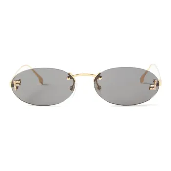 FENDI Metal Oval Sunglasses Women's Gold