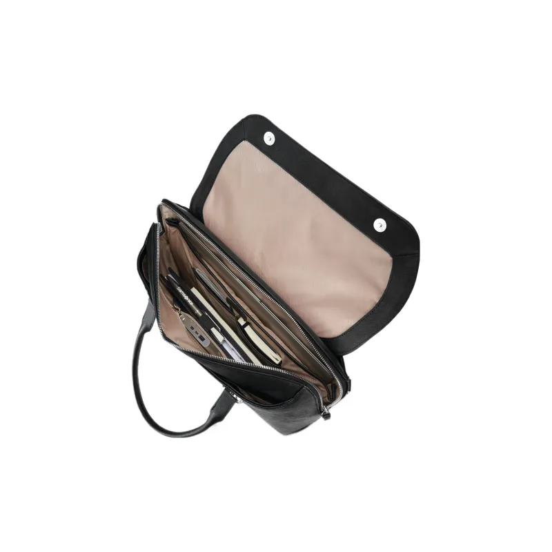 SAMSONITE Saffiano Leather Laptop Bag Shoulder Bag Crossbody Bag Handbag Women's Black-6