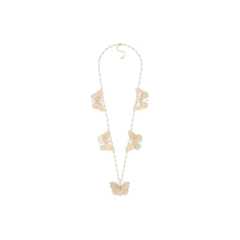 DIOR Metal, Resin Pearl Necklaces Women's Matte Gold-1