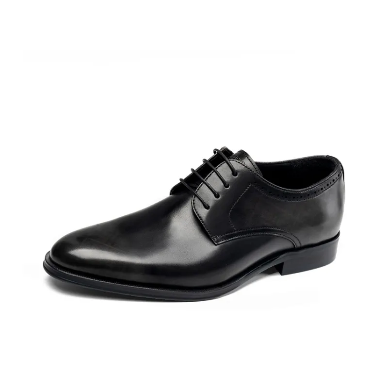 LAORENTOU Dress Shoes Men Low Top Black/Brown-2