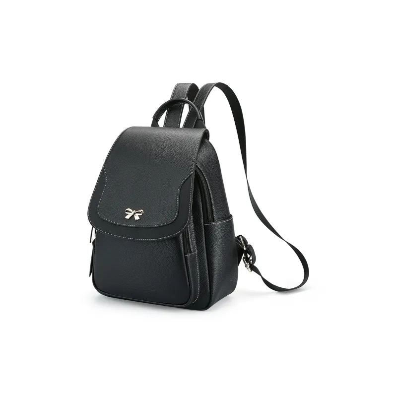 MEXICAN Cow Leather Backpack Regular Women's Black-1