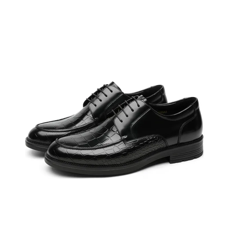 CROWN Dress Shoes Men Low Top Black-2