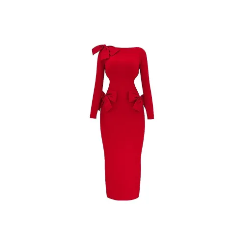 HOUSE OF CB Long-Sleeved Dresses Women's Red