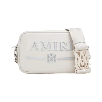 AMIRI Leather Camera Bag Shoulder Bag Crossbody Bag Men's White